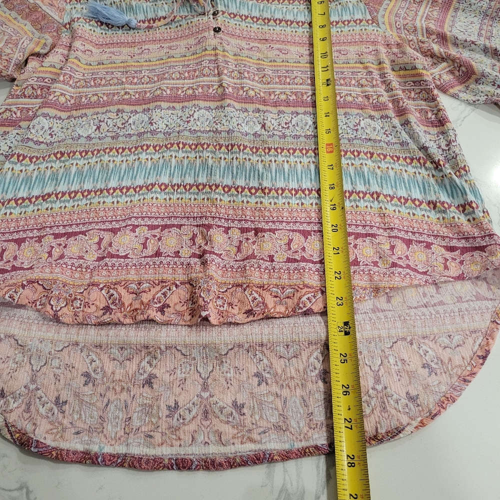 Farmers Market Multicolor Bohemian Striped Women's Top Size XL - Picture 7 of 8